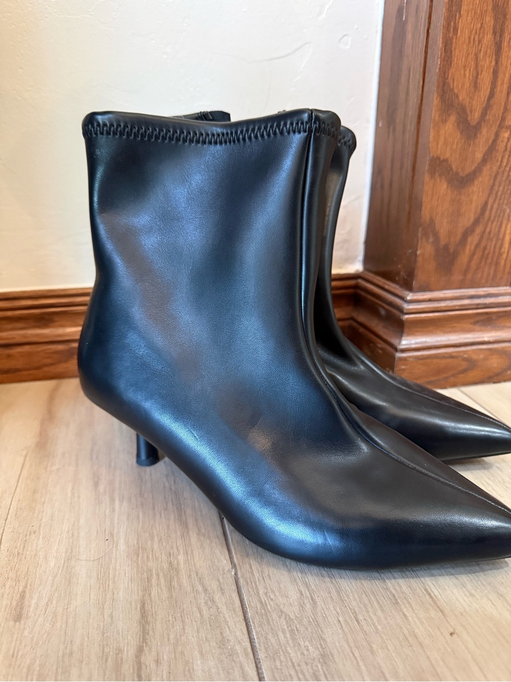 a new day Black Pointed-Toe Ankle Boots